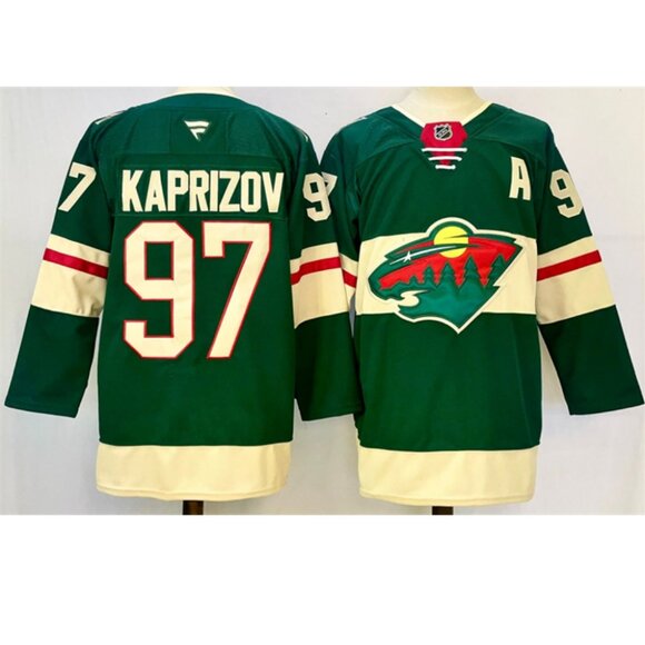 Mens Kirill Kaprizov Jersey Stitched Green